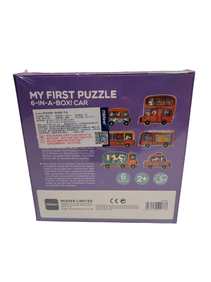 My First Puzzle - 6-in-a-box Car (6 puzzles/25 pcs)