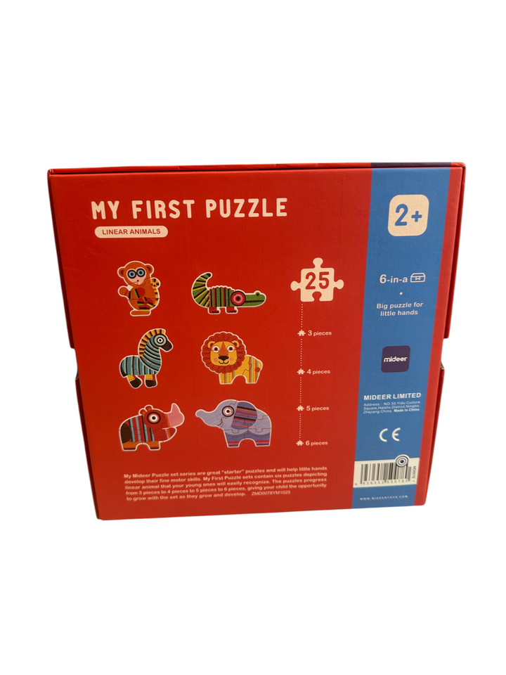 My First Puzzle - Linear Animals 6-in-1 (25 pcs)