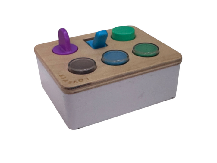 Sensory Switchboard, Wooden Stacking Stone & Organic Cotton Sensory Pouch (The Thinker Play Kit 11-12+)