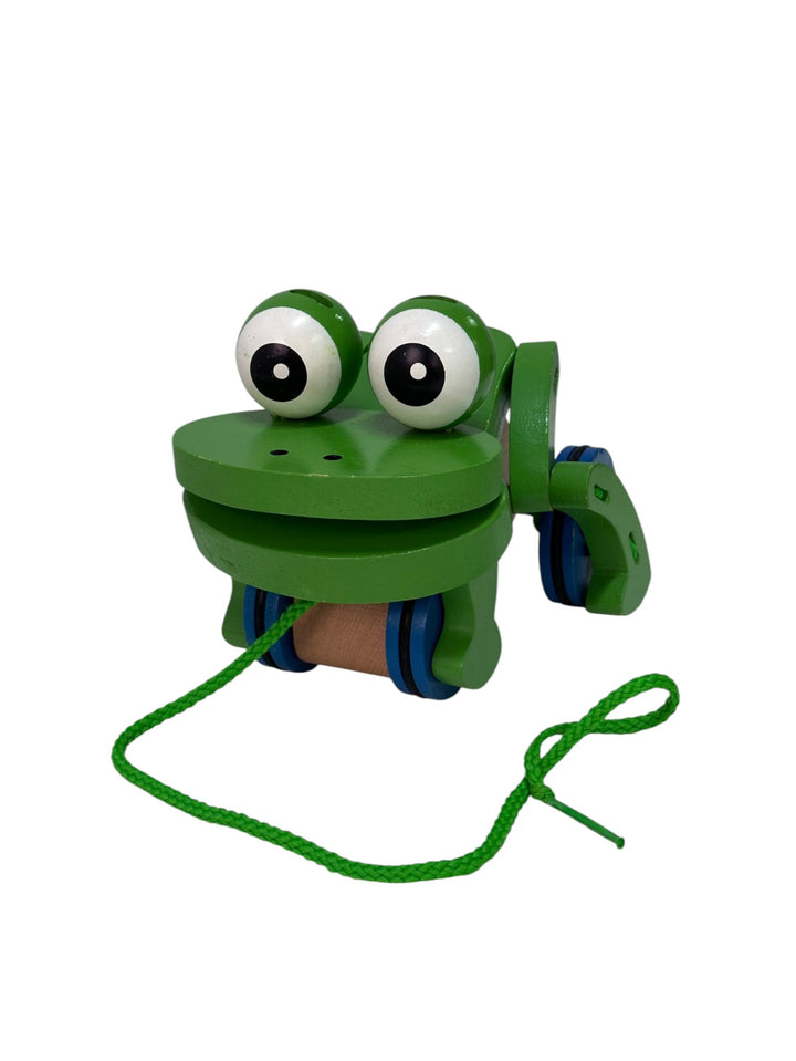Frolicking Frog Wooden Pull Toy