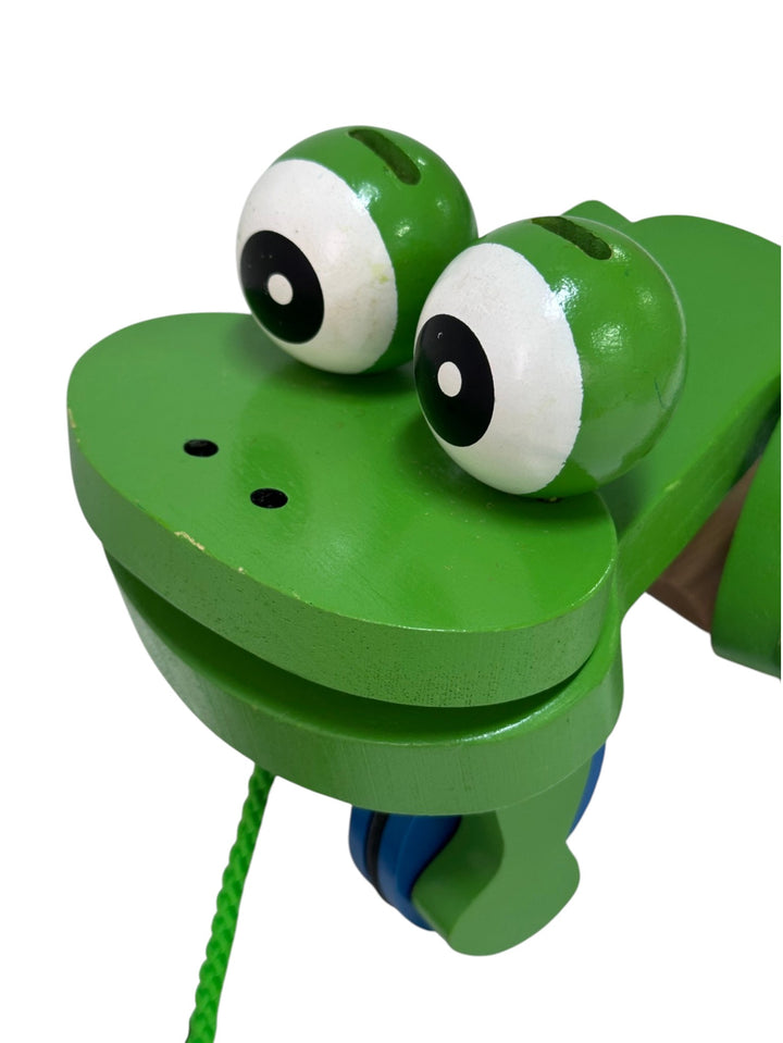 Frolicking Frog Wooden Pull Toy