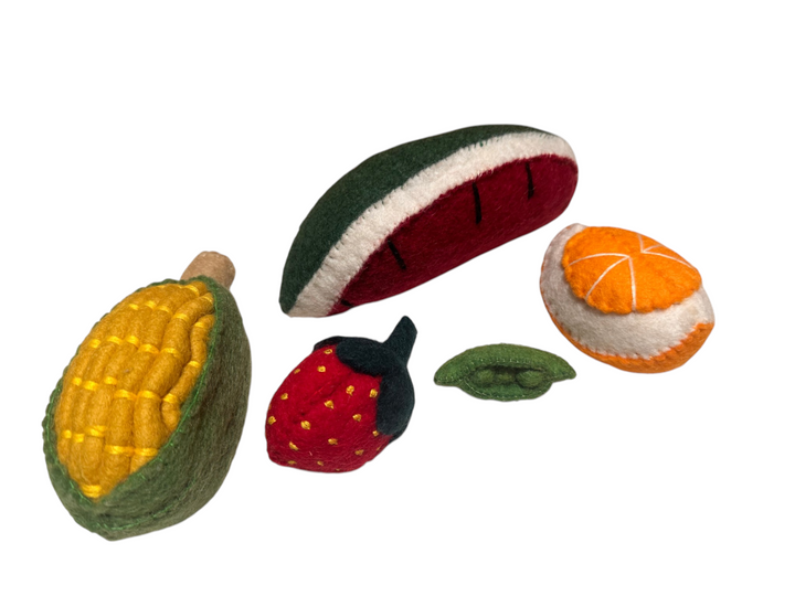 Watermelon, Corn, Orange, Strawberry, Pea (bundle)