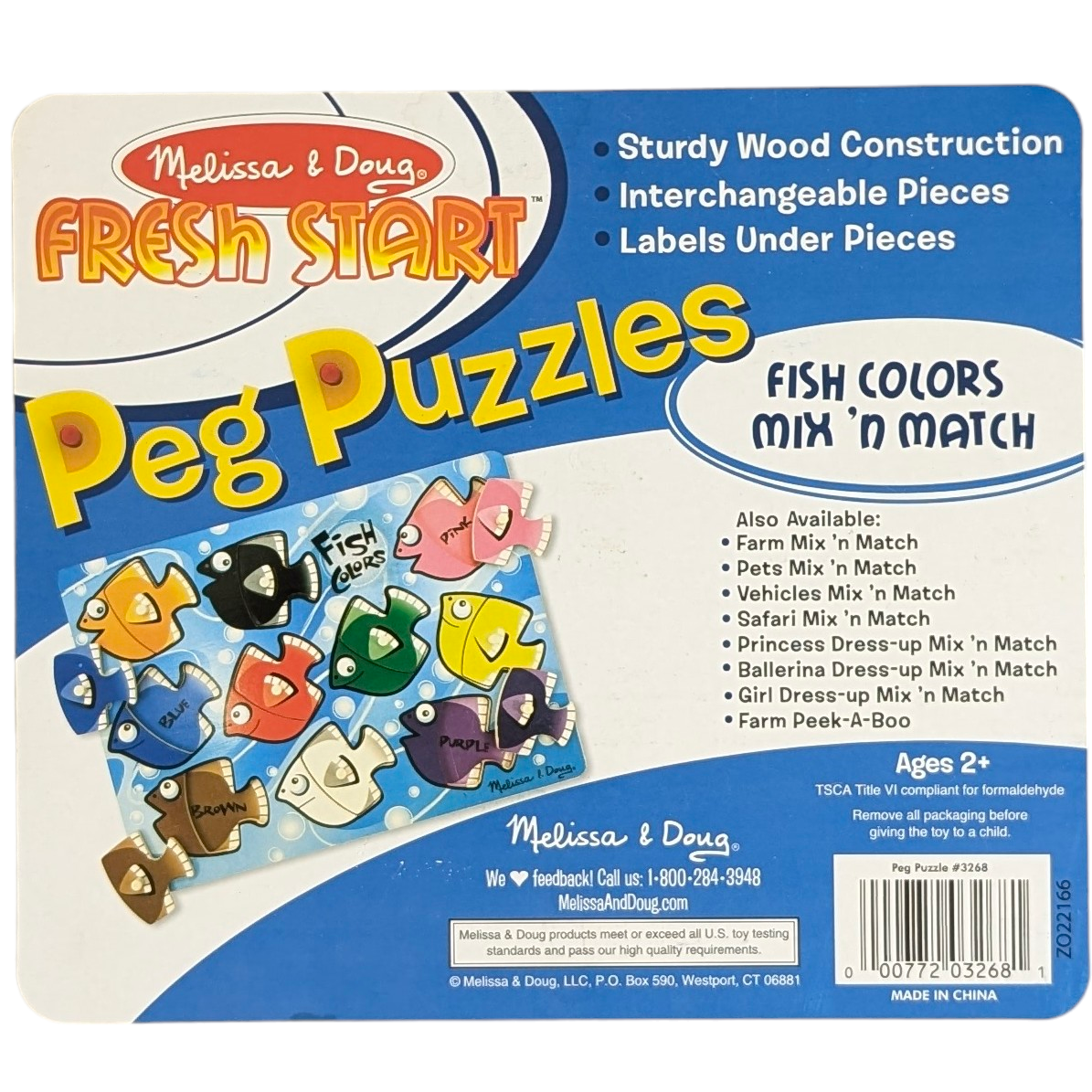 Fish Colours Mix N Match Fresh Start Peg Puzzles Play Beyond