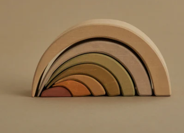 Raduga Grez, Biased Stacker, Sometimes, to generate new ideas you need to shift your usual view just a bit. A biased rainbow inspires so many games like no other toy does. You can combine its details in any way and turn them into a mountainous road for toy cars, or imagine it is the Loch Ness Monster coming out of the lake, or a hole of some tiny creature. Biased rainbow will turn on your imagination and inspire its fascinating work!