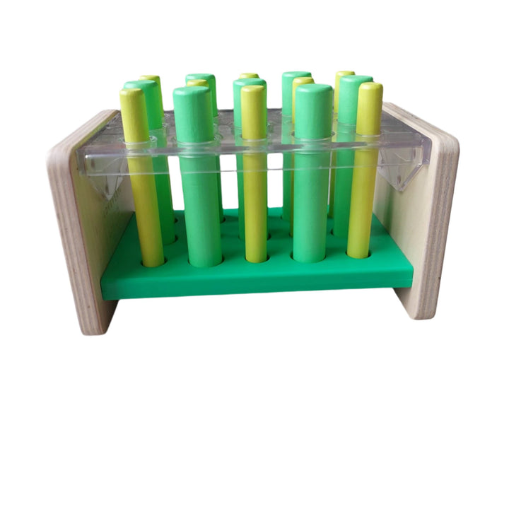 Lovevery, Wooden Posting Stand (Companion Play Kit), Encourage hand-eye coordination and build problem-solving strategies with this 3D puzzle.