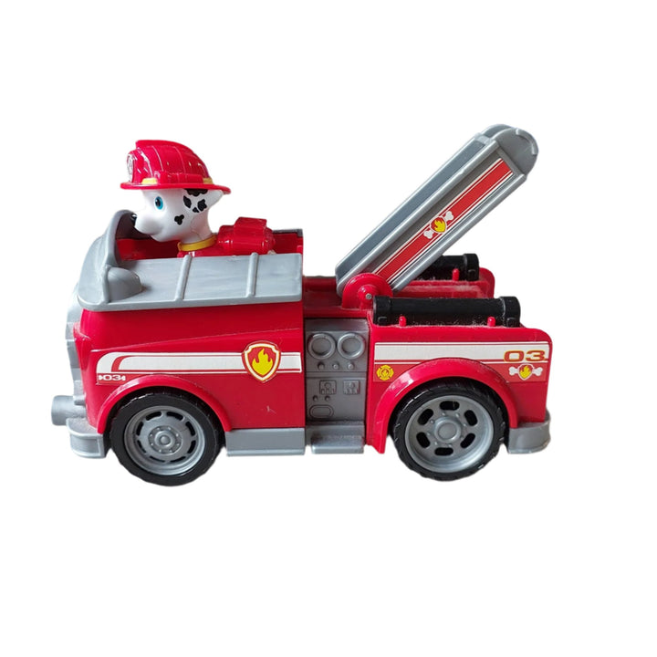Spinmaster, PAW Patrol Marshall`s Fire Engine Vehicle, The PAW Patrol are on a roll in their rescue vehicles! Join Marshall on action-packed missions with his Fire Engine! When trouble strikes, place Marshall (figure included) into the driver’s seat and roll to the rescue with real working wheels and a moveable ladder! With authentic detailing and realistic features, the PAW Patrol’s beloved fire dog and his truck bring all the excitement of PAW Patrol to life. As your child plays with Marshall and his Fire