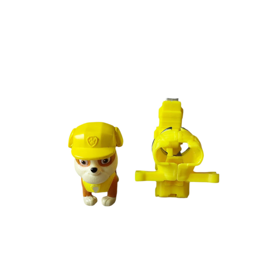 Spinmaster, Paw Patrol The Movie: Rubble Collectible Figure, The PAW Patrol figure features realistic movie and fur details and includes a clip-on backpack with two projectiles. Load a projectile into the launcher, then press the button to take down obstacles and help save the day!