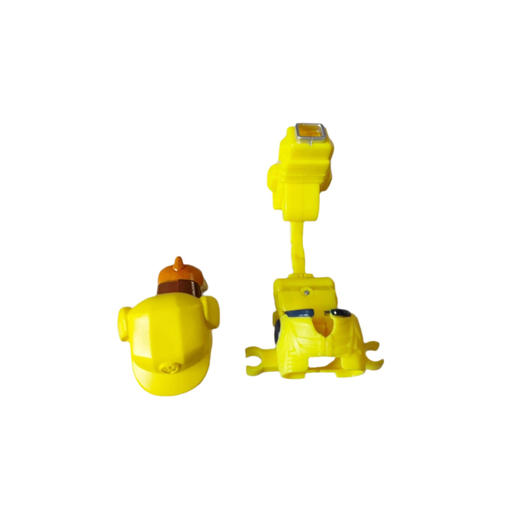Spinmaster, Paw Patrol The Movie: Rubble Collectible Figure, The PAW Patrol figure features realistic movie and fur details and includes a clip-on backpack with two projectiles. Load a projectile into the launcher, then press the button to take down obstacles and help save the day!