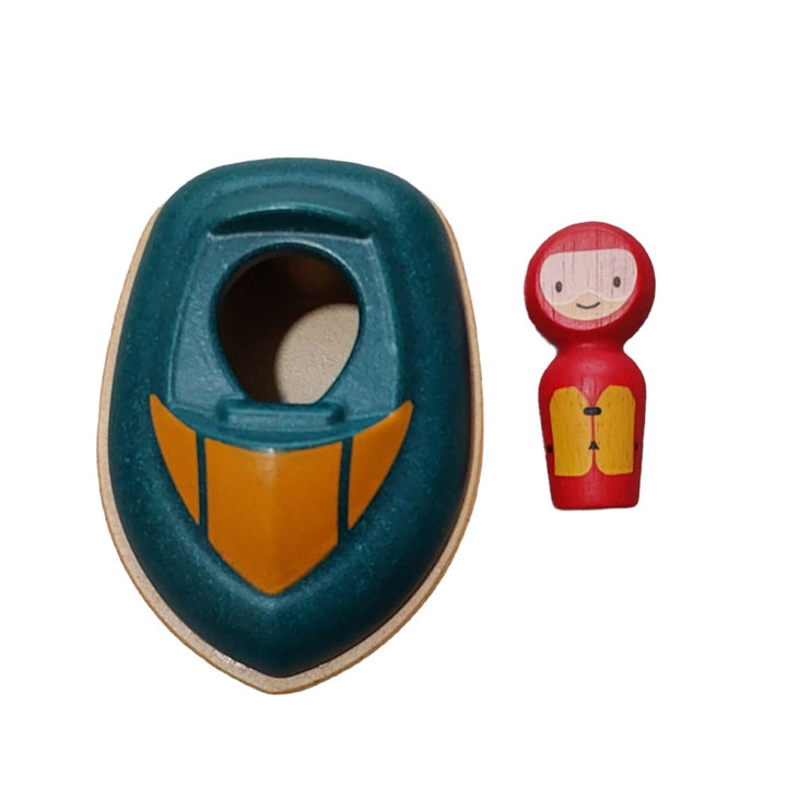 Plan Toys, Speed Boat, Imagine racing across the sea at super speeds! This delightful set stimulates interactive and imaginative play.