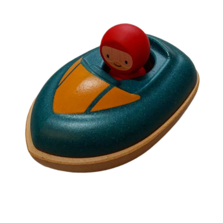 Plan Toys, Speed Boat, Imagine racing across the sea at super speeds! This delightful set stimulates interactive and imaginative play.