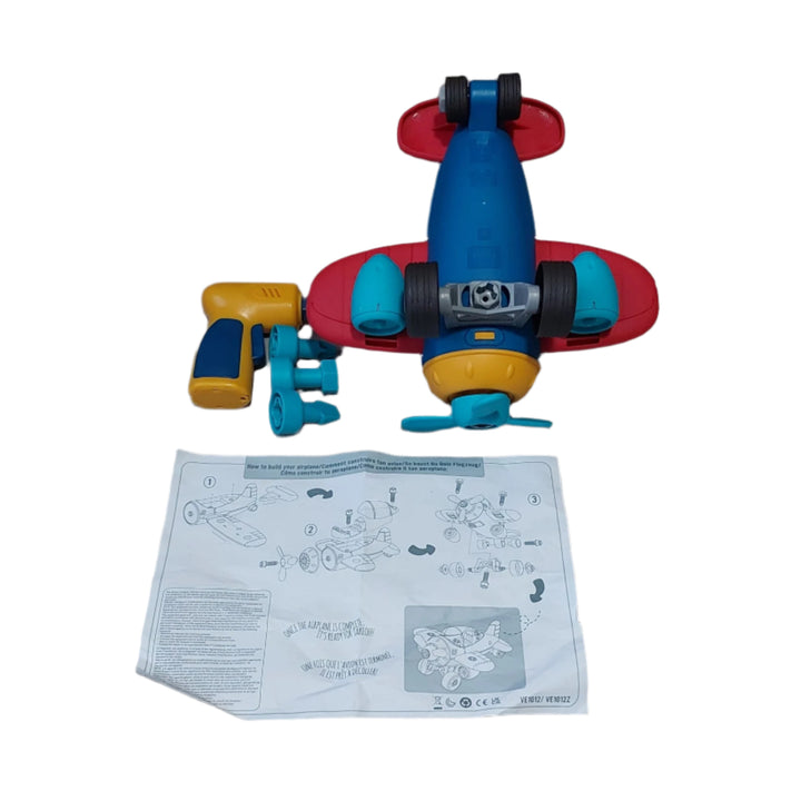 Wonder Wheels, Take-Apart Airplane, Wonder Wheels' Take-apart airplane will thrill aspiring pilots and mechanics alike. This incredible toy vehicle is loaded with fun features. Pull the trigger on the toy drill and watch it unscrew the little toy nuts and bolts in a flash. Everything is removable: wheels, propeller, motor, dashboard, and more. Even the cockpit window comes off for easy access to the detailed interior. After you take the construction toy plane apart, it’s time to put it back together and sta