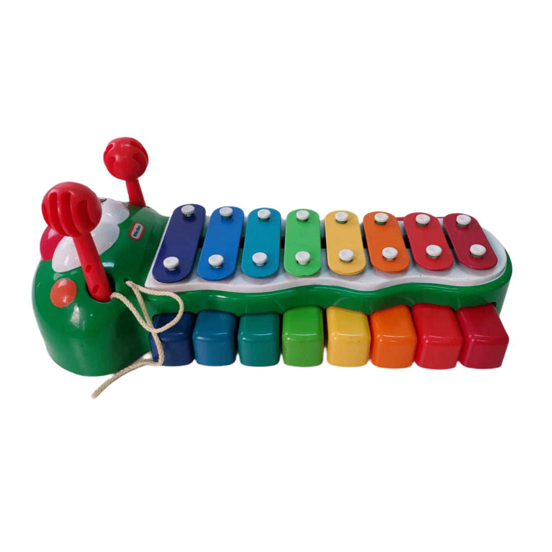 Little Tikes, Bug Tunes Caterpillar Piano and Xylophone, Cute caterpillar styling with antenna that are really xylophone strikers.