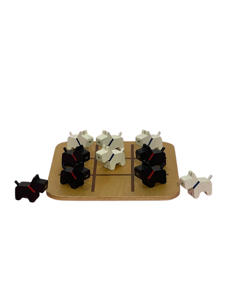 Scottie Dog Noughts And Crosses Mini Wooden Game