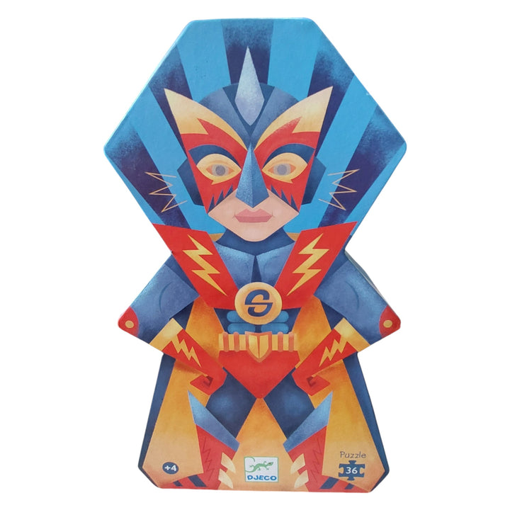 Djeco, Discover the Djeco laser boy puzzle, a magnificent 36-piece puzzle for children from 4 years old. An entertaining superhero puzzle depicting a laser boy that shoots lightning with the eyes to fight evil creatures! All in a pretty decorative box that will find its place perfectly on the shelves of your child's room. A great idea for a fun and educational gift for children!