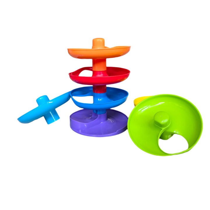 Playgo, The Super spiral tower from Playgo is a colorful ball ramp that is sure to keep kids entertained! Featuring seven swirling levels and 3 bead-filled balls, babies will have a blast by placing the balls at the top and watching them roll, spin, and rattle to the bottom! The balls are a size just right for small hands, so they are easy for baby to grab, shake and place at the top of the tower over and over! Parents will also appreciate this toy.