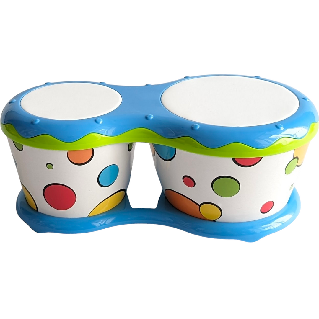 Halilit, Baby Bongos, Creative & Imaginative Play, The Halilit Baby Bongos are a pair of professionally tuned, compact Bongos, especially designed for little ones. With two distinct pitches, baby can experiment with delightful sounds and rhythms and help to develop their coordination and creativity.

Featuring an appealing, colourful design and safe, rounded edges, Baby Bongos will provide the perfect introduction to the wonderful world of music making.